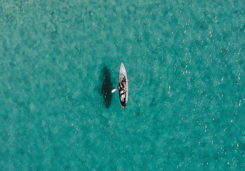 Paddle board in the ocean