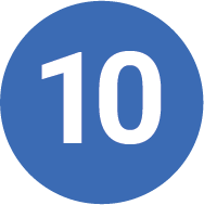 number ten in blue circle