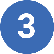 number three in blue circle