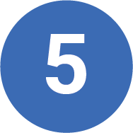 number five in blue circle