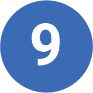 number nine in blue circle